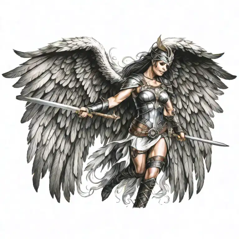 Valkyrie Extended Wings Spread Wide