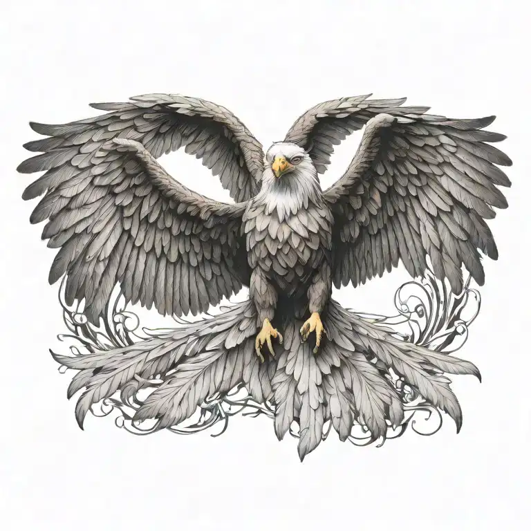 Valkyrie Wings Spread Wide Flying Eagle