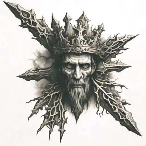 The Cross With A Thorn Crown And The Lord Jesus Somewhere