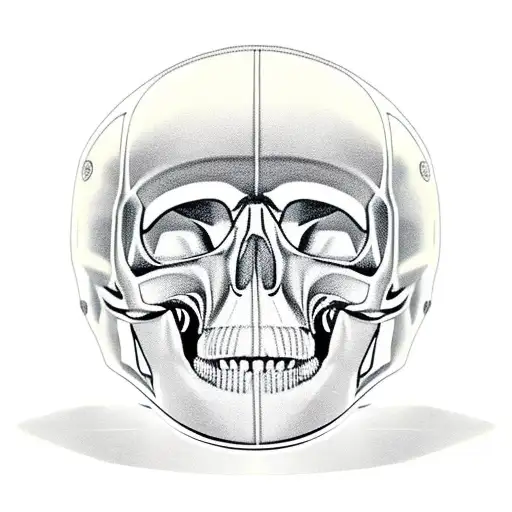 Michigan Football Helmet With A Skull Inside Of It