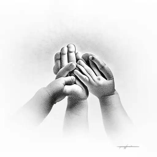 3 Children Holding Mother's Hand