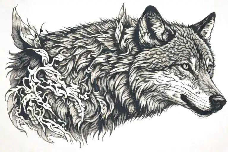 Wolf Silhouette Of A