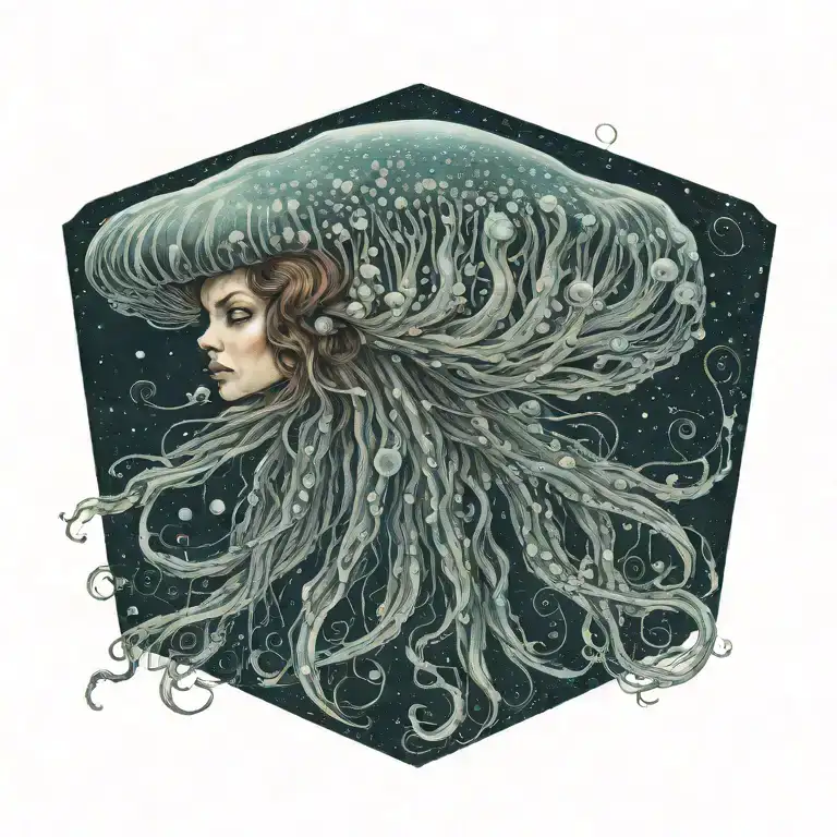 Gargon Jellyfish With Many Eyes In Her Hair
