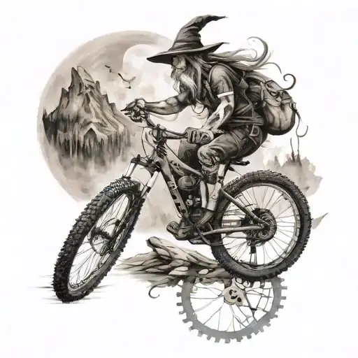 Mountain Bike And Witch