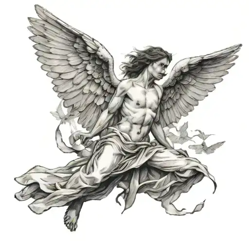 Falling Angel With Broken Wings