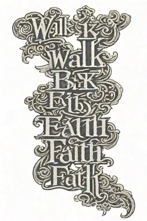 Walk By Faith Not By Sight Ambigram
