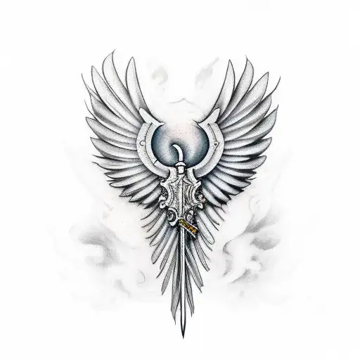 Wings With A Sword In Between