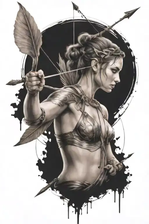 Goddes Arthemis With Arrow