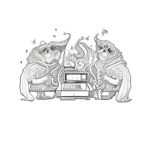 A Group Of People Listening To A Record