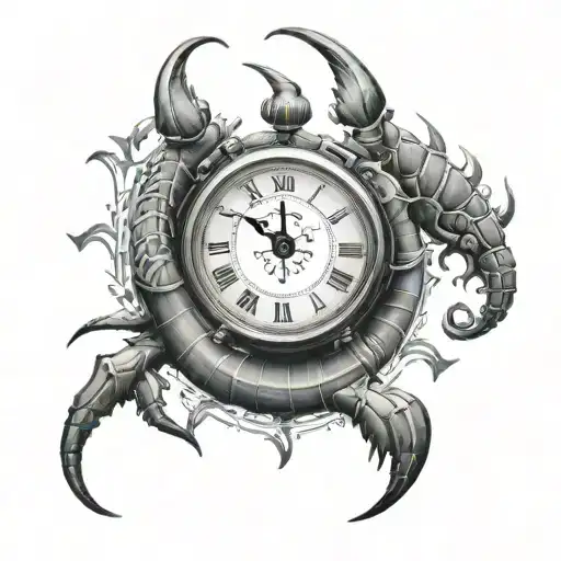 Clock And Zodiac Sign Scorpio