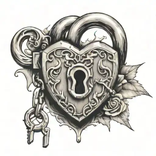 Broken Heart Shaped Lock