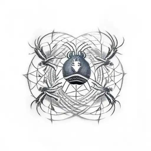 Atheist Symbol With Peacock Spider Elements