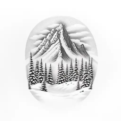 A Serene Mountain Landscape With A Hidden Deer