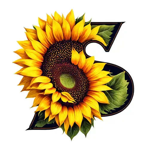 Sunflower Blooming Letter S And
