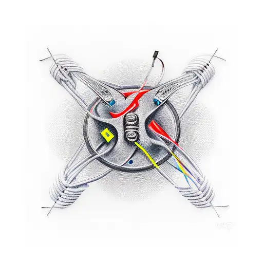 An Electric Guitar Intertwined With Electrical Wires And Circuitry