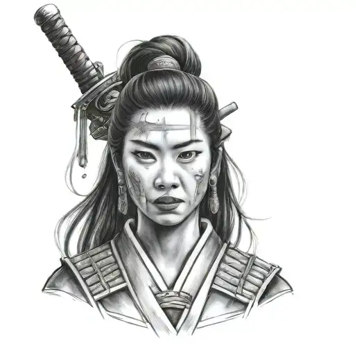 Samurai Woman Bust