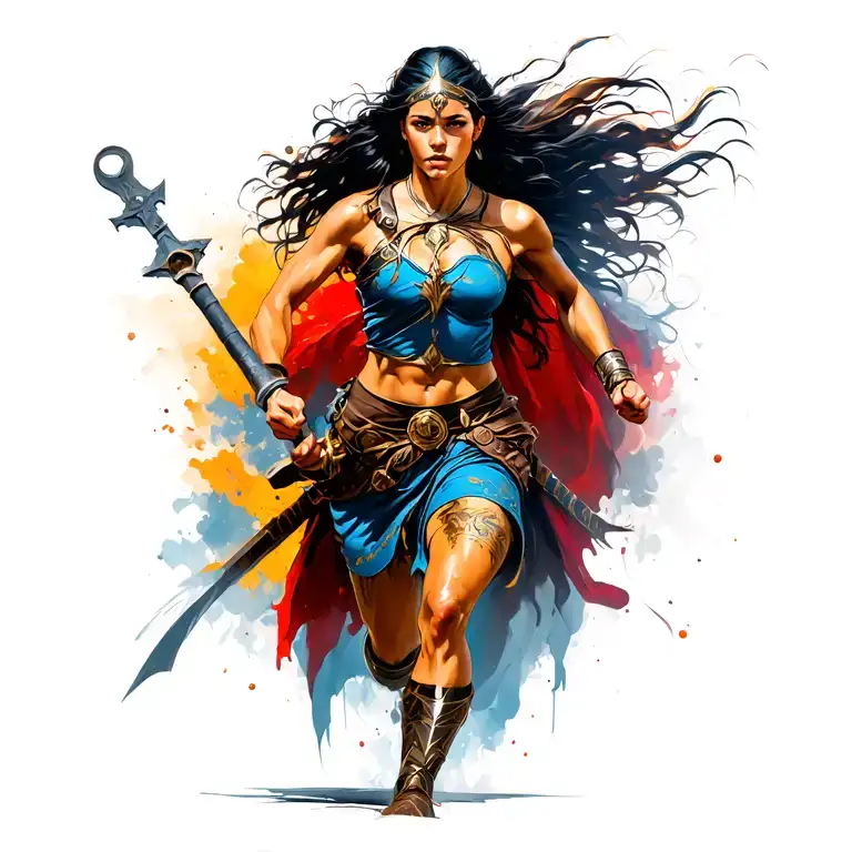 Spartin Warrior Woman Running