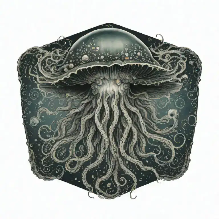 Gargon Jellyfish With Many Eyes In Her Hair Portrait