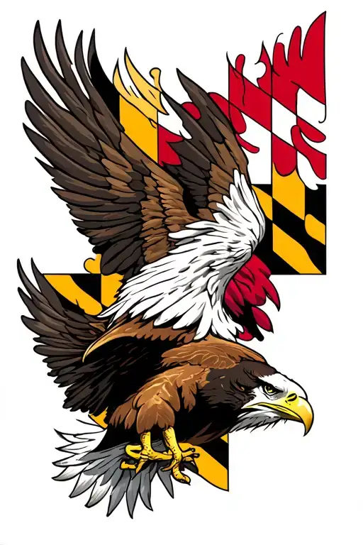 Maryland Flag And Eagle