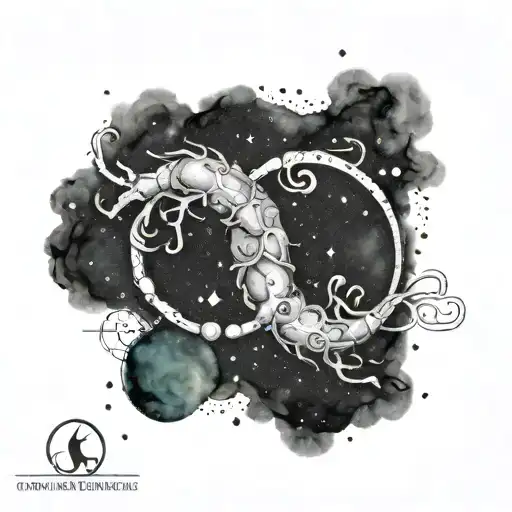 Cancer And Capricorn Constellation Merging Together To Form