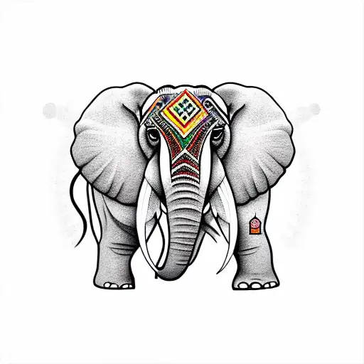 Kerala Elephant With Big Tusk Head Only