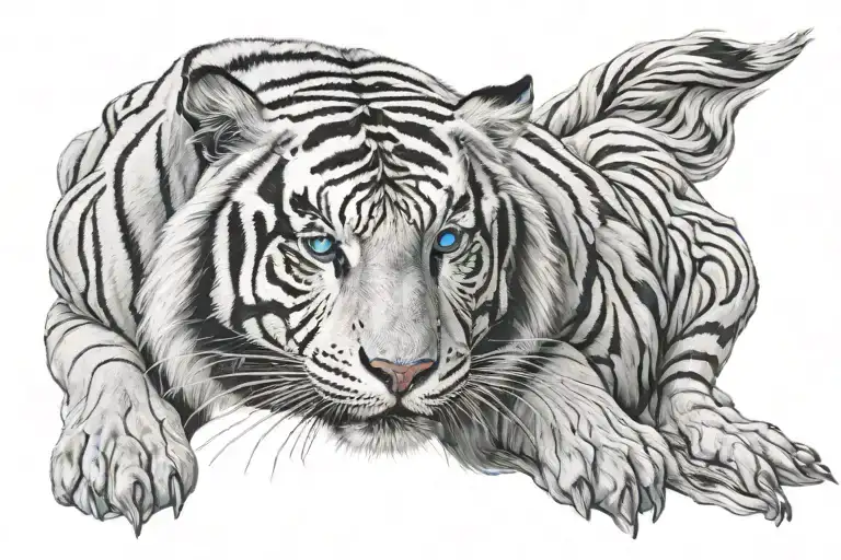 Blue Eyes Of A White Tiger