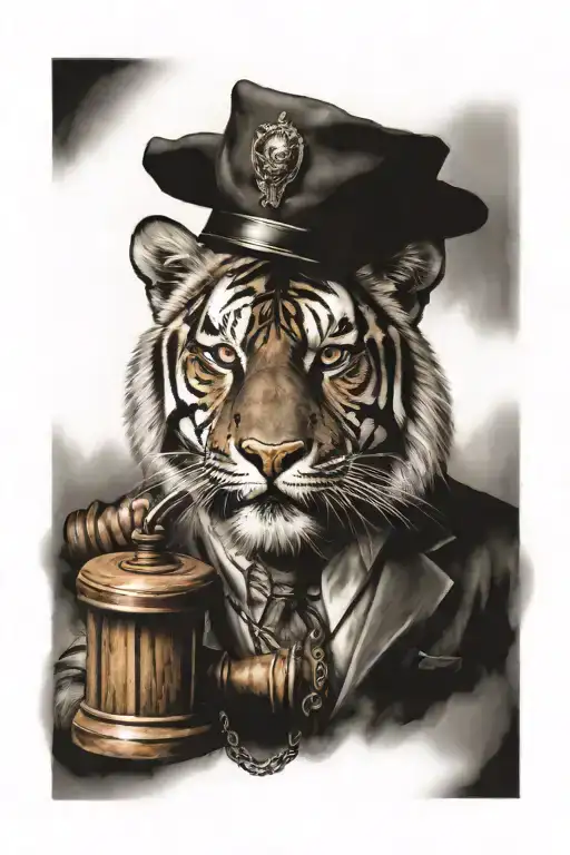 Tiger With Gavel