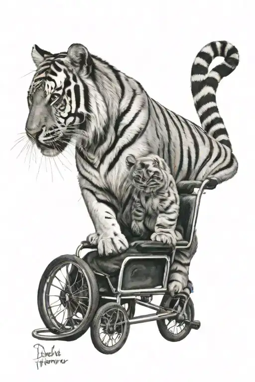 Tiger In Wheelchair