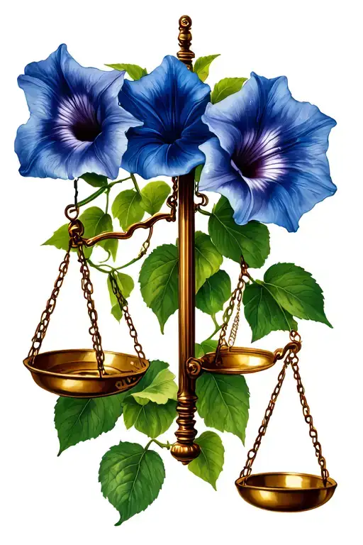 Libra Scale & Morning Glory Vine