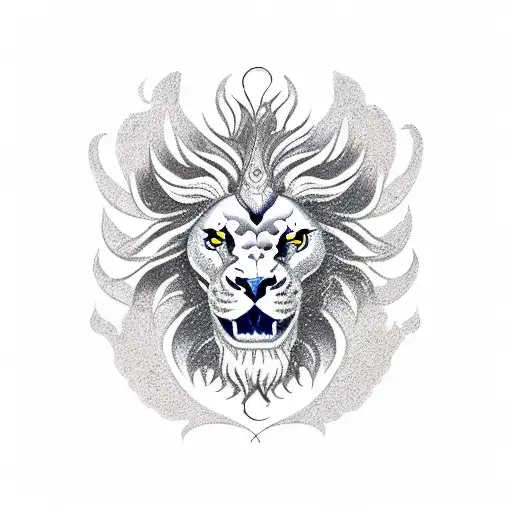 A Phoenix Bird With Head Of A Lion And Tails Of Chinese Dragon