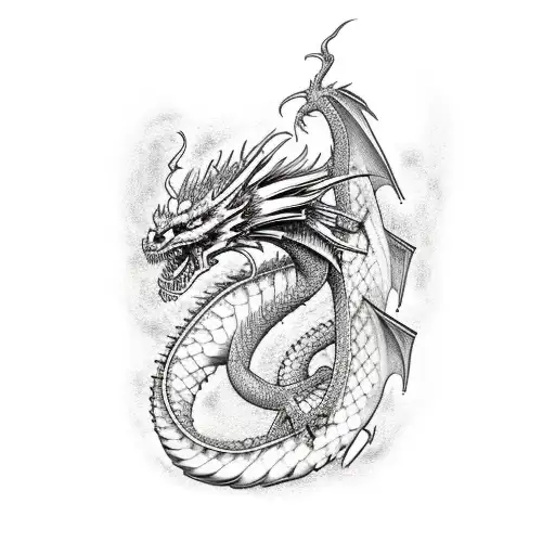 A Fire Dragon Fighting With An Ice Dragon