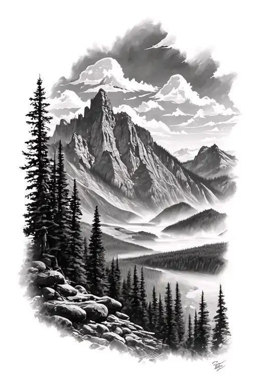 Black And Grey Us National Park Mashup