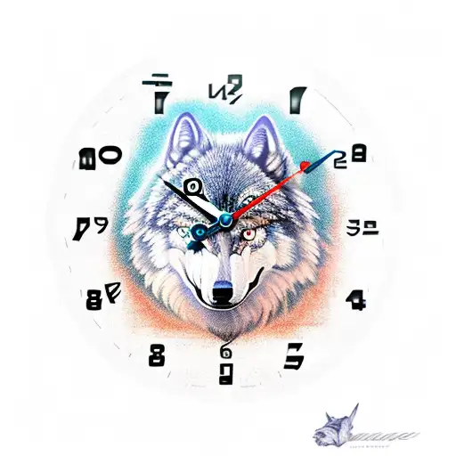 Time Travel Clock With Howling Wolf