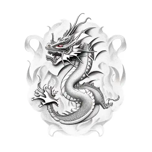 Feminine Dragon With Floral Ornaments Underarm