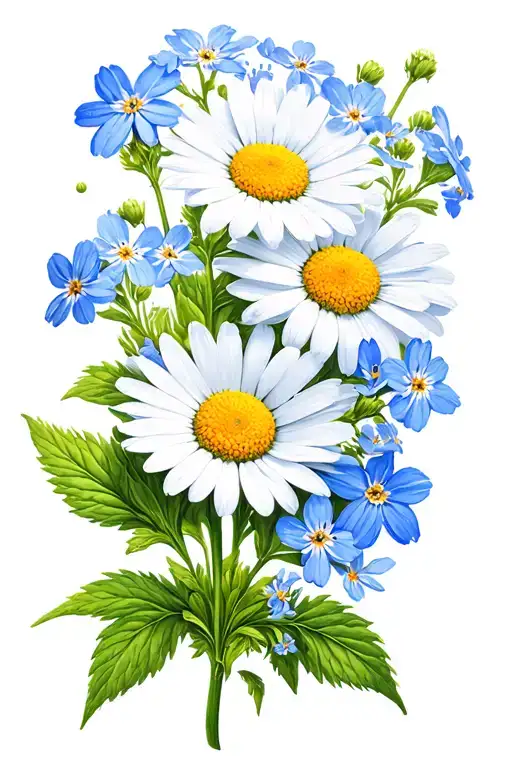 Daisy And Forget-me-not