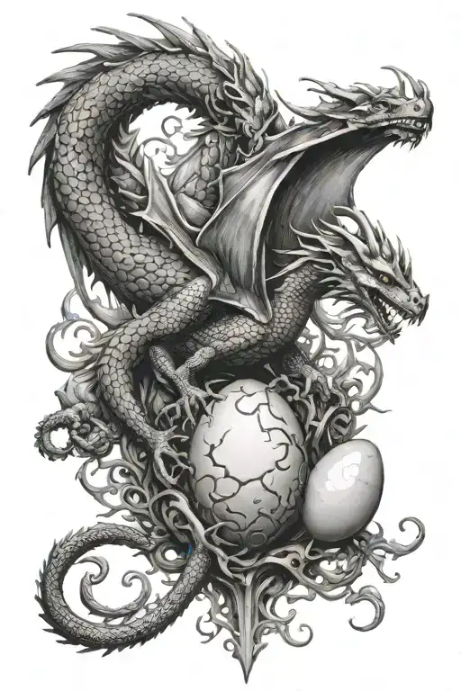 Dragon And Egg Surrounded