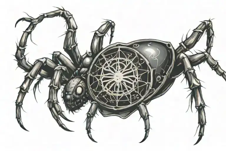 Spider With Ouija Board Planchette Spelling Out A Cryptic