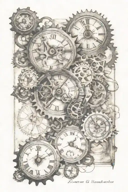 Singal With Clock Gears Intertwined