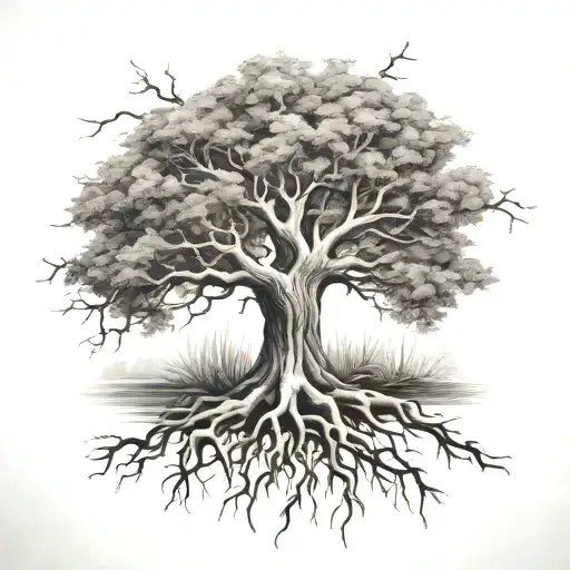 Tree With Roots That Spell Family