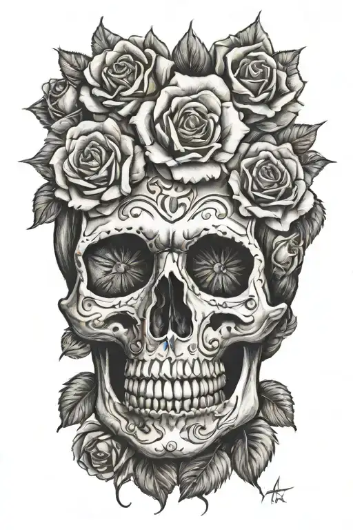 Mexican Skull And Roses