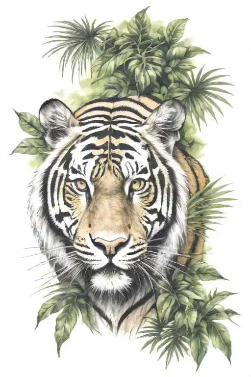 Tigre In Jungle Background