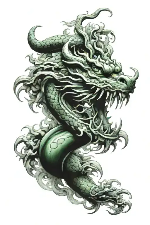 Jade Dragon Sleeve Tattoo Design