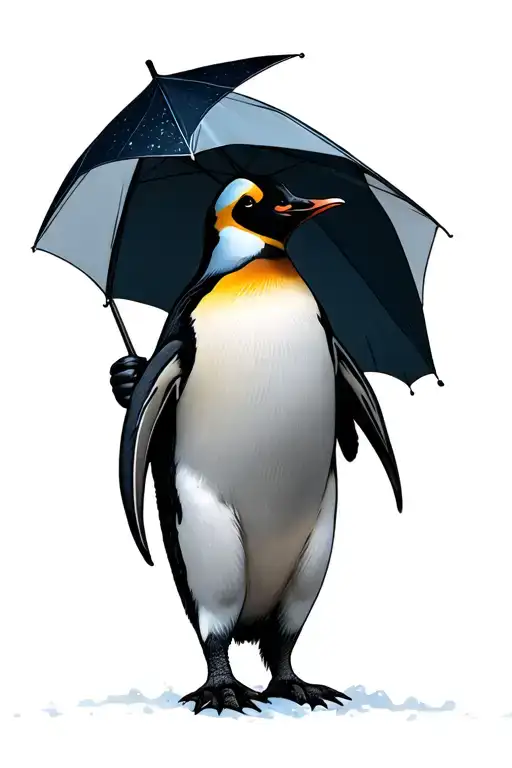Penguin Holding An Umbrella