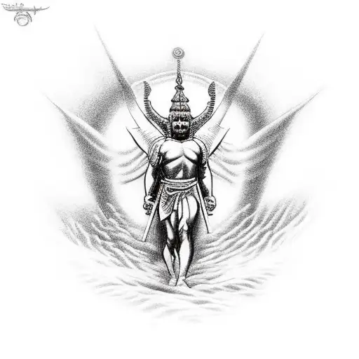 A God Walking Into The Ring Looking Up With Arms Raised