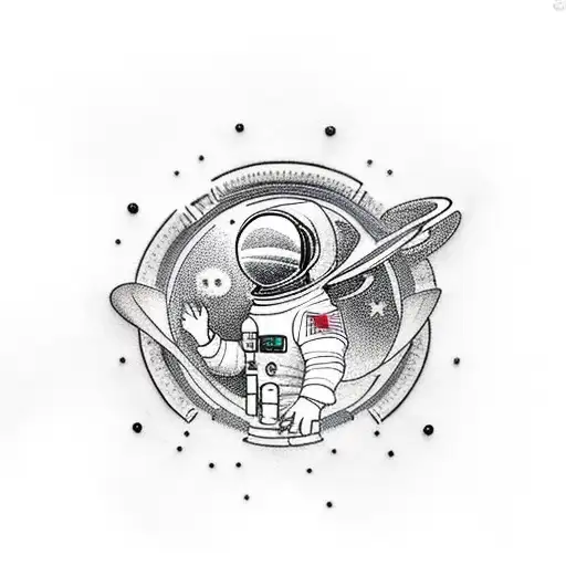 Astronaut Sitting On A Car