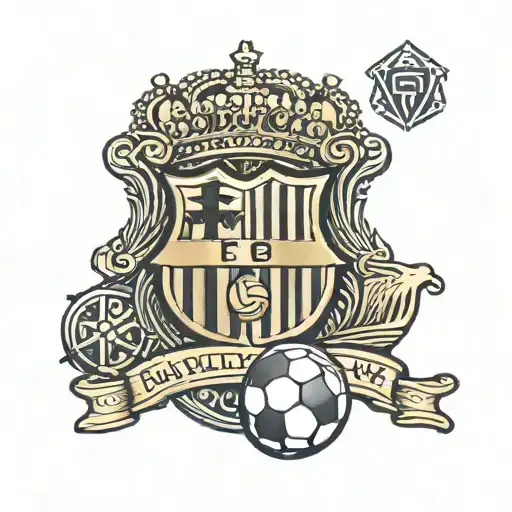 Football Club Barcelona Logo Surrounded By Egyptian Symobols