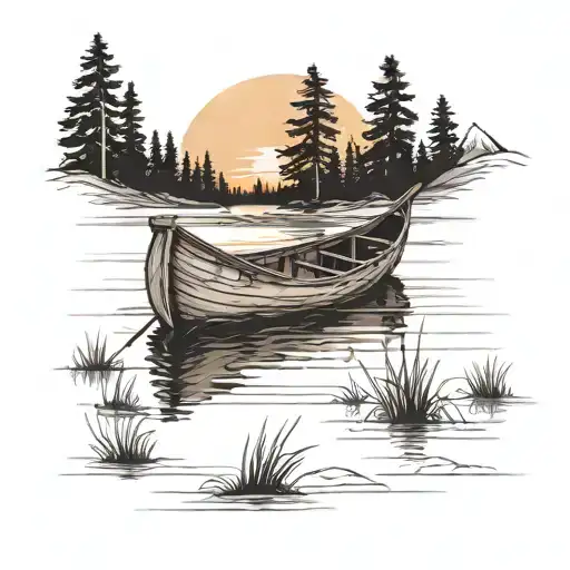 Canoe Sunset Lake