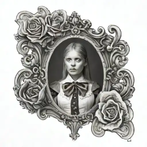 Black And White Chest And Collar Bone Piece Alice In Wonderland