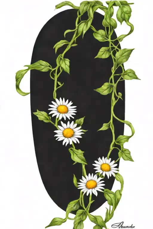 Intertwined Daisies Wrapped Around Vines