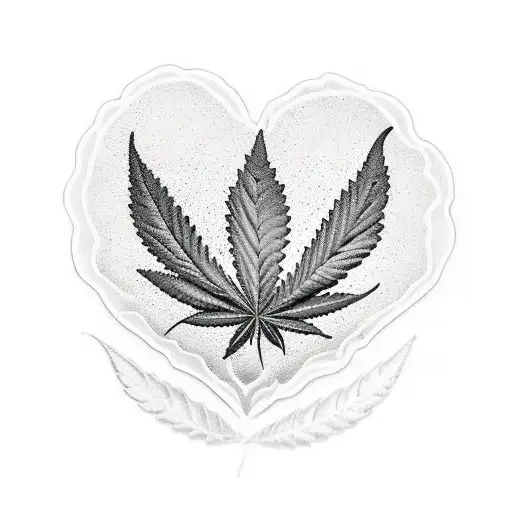 A Heartbeat With A Marijuana Leaf